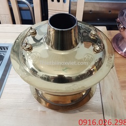 Nồi lẩu inox cù lao nhà hàng màu vàng