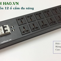 Thanh nguồn PDU 6 ổ cắm, 8 ổ cắm, 12 ổ cắm chuẩn C13 có aptomat