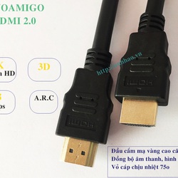Cáp HDMI 2.0 Sinoamigo hỗ trợ 2K 4k, 3D độ dài 1m, 1.5m, 2m, 3m, 5m, 7m, 10m, 12m, 15m, 20m, 25m