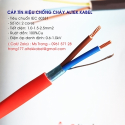 Cáp chống cháy có chống nhiễu tiêu chuẩn IEC60331