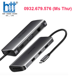 Hub Ugree USB Type C sang hdmi, vga, lan, usb 3.0, sd, usb c