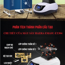 Máy sấy quần áo Haera Emasu ET304 Công suất 1.500W với 2 tầng sấy, đa chức năng