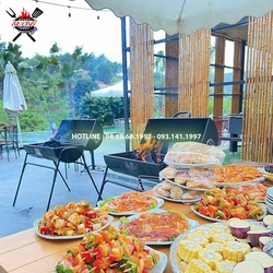HCM : Bếp nướng than hoa tiệc ngoài trời cho resort, villa Barrell Grill