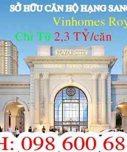 Mở bán CC Cao cấp Royal City 33 triệu/m2 2,4t tỷ đến 15 tỷ/căn Mở bán thứ 7, ngày 14/03/2015