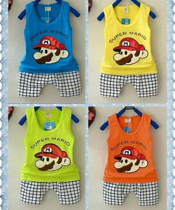 Bộ sát nách Mario, vải thun cotton 4 chiều, thấm mồ hôi, cho bé vui chơi cả ngày