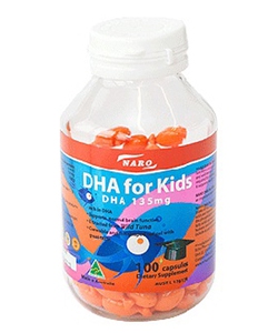 DHA for kids 135mg hãng Naro Sản phẩm được nhập khẩu từ Úc, giúp cho sự phát triển trí não của bé một cách toàn