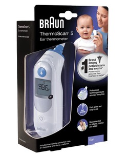 Nhiệt kế đo tai Braun ThermoScan5 Ear Thermometer IRT6500US, Nhiệt kế Braun 6500, Cặp nhiệt độ Braun