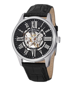 Đồng hồ nam Men s Sturhling Skeleton Watch: Black Band GP13068