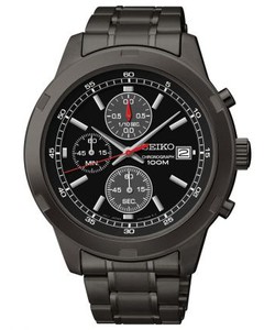 Đồng hồ nam Seiko SKS 437 Black Ionic Plated Chronograph Watch
