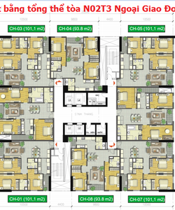 Chung cư Ngoại Giao Đoàn N02T3 dt 93,8m2 đến 112m2, view Hồ