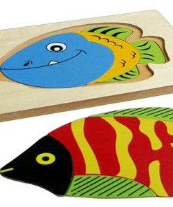 Đồ chơi gỗ tranh 5 con cá