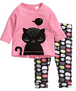 Bộ pijama mèo hồng Little Maven bé gái
