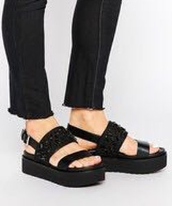 Giày Pull Bear Flatform Black