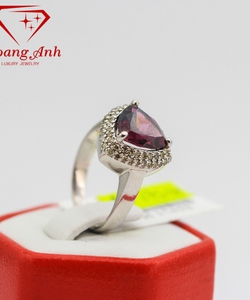 Nhẫn Nữ 14k Gắn đá quý Tourmaline kết hợp kim cương ổ của Mỹ H17452