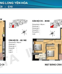 Bán căn 70m2 CC Thăng Long Yên Hòa BC Đông nam giá chỉ 28.5tr/m2