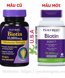 Natrol Biotin 10,000mcg Maximum Strength 100 viên của Natrol nhập khẩu tại mỹ.