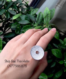Nhẫn bạc 92,5 phủ bạch kim 14k kết hợp đá pha lê tinh xảo