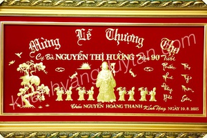 Tranh mừng thọ,quà chúc thọ bằng đồng 2016