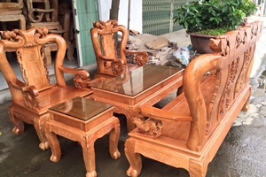 Bộ bàn ghế Minh Quốc gỗ sồi nga