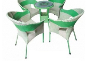 Bộ bàn ghế cafe nhựa giả mây - BM058