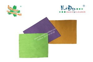 Khăn Lau Kính Microfiber Vải NDC Cán Ren Thanh Lý 14*16