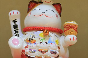 Mèo thần tài- Mèo may mắn, mèo Maneki neko vẫy tay size 20cm