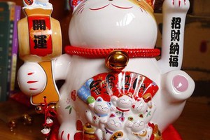 Mèo thần tài, mèo may mắn Maneki Neko  vẫy tay size 35cm