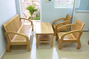 Bộ bàn ghế salon gỗ sồi