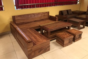 Bộ Sofa góc đại gỗ Xám SALE