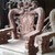 Bộ bàn ghế Rồng cuộn mặt nguyệt gỗ Hương