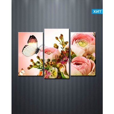 Tranh treo tường bộ Hồng- Bướm DH835A (kích thước 120x80cm) 