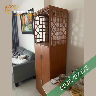 Mẫu hoa văn trên vách ngăn phòng thờ đẹp