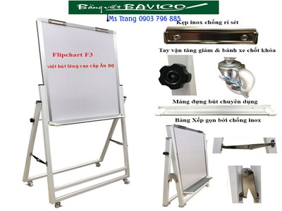 Bảng Flipchart kẹp giấy A0, viết bút lông ẤN ĐỘ 120X80