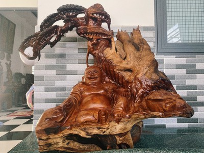 Tượng Phật Di Lặc Hương đá 80x47x92