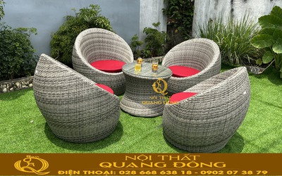 Bàn ghế ban công giả mây