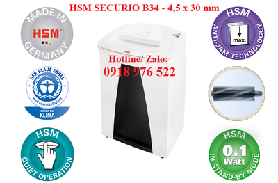 Máy hủy tài liệu HSM Securio B34 4,5 x30mm