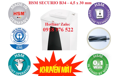 Máy hủy tài liệu HSM Securio B34 4,5x30mm
