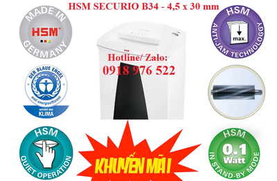 Máy hủy tài liệu HSM Securio B34 4,5x30mm
