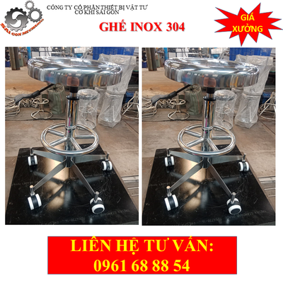 Ghế phòng thí nghiệm inox có bánh xe model CKSG-9114