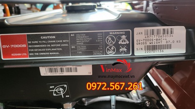 Máy phát điện xăng Nhật Bản Koshin GV 7000S 5.5KVA