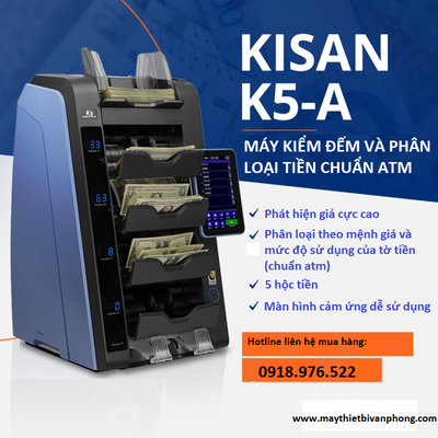 Máy kiểm đếm đa ngoại tệ, phân loại tiền cho atm Kisan K5