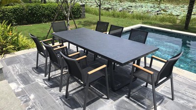 Bộ bàn ghế cafe sân vườn lưới Textilene