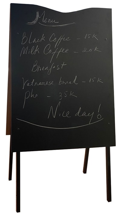 Bảng menu cafe 2 mặt viết phấn