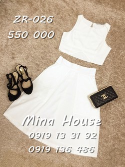 Ảnh số 72: ZR-026 _ SET ÁO CROPTOP & VÁY TRẮNG ZARA - Giá: 550.000