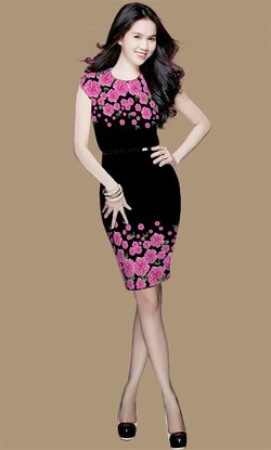 Ảnh số 15: Đầm body hoa anh đào - D220 - Giá: 335.000