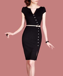 Ảnh số 22: Đầm công sở đính nút cách điệu - D199 - Giá: 239.000