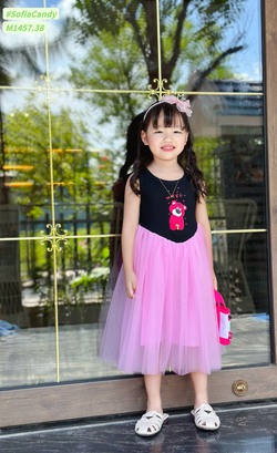 Ảnh số 12: Váy cotton gấu dâu - Giá: 99.000