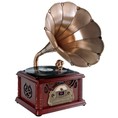 Máy nghe nhạc cổ điển Pyle Home PTCDS3UIP Classical Trumpet Horn Turntable with AM/FM Radio CD/Cassette/USB Direct to