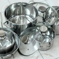 Bộ nồi Five Star 5 chiếc nắp kính 3 đáy