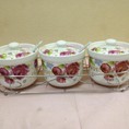 Bộ 3 lọ gia vị sứ hoa hồng 125k
